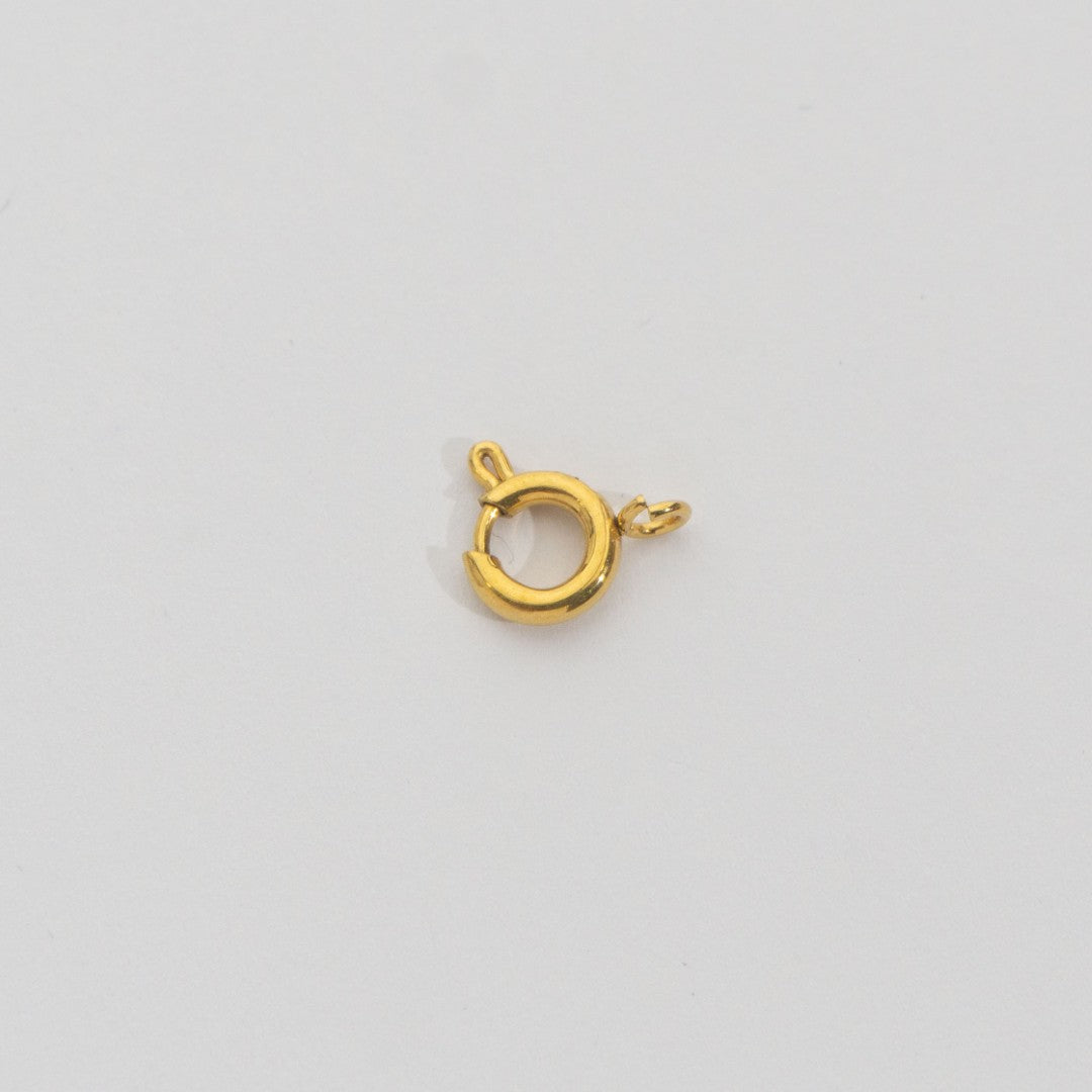 (9mm) 5pcs Mini Round Clasp DIY Stainless Steel PVD Gold Plated Pengait Bulat Hypoallergenic