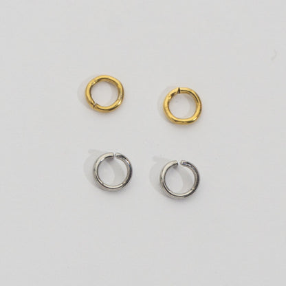 (20 pcs) 6mm Jump Ring O DIY Stainless Steel PVD Gold Plated Ring O bulat Hypoallergenic