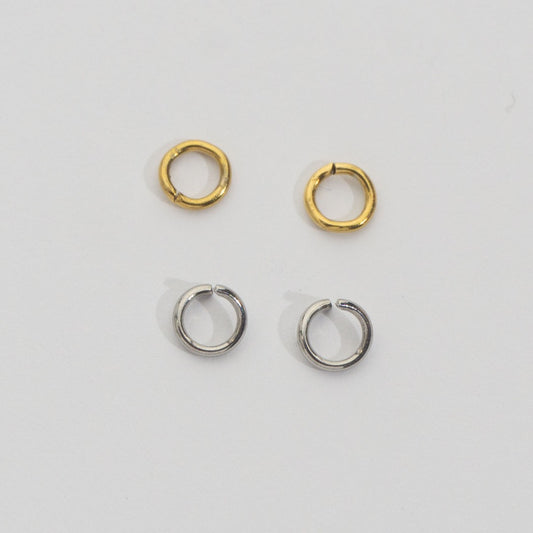 (20 pcs) 6mm Jump Ring O DIY Stainless Steel PVD Gold Plated Ring O bulat Hypoallergenic