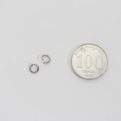 (20 pcs) 6mm Jump Ring O DIY Stainless Steel PVD Gold Plated Ring O bulat Hypoallergenic