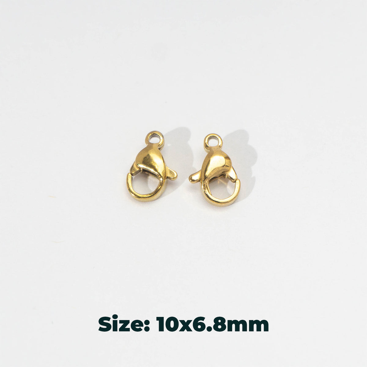 (5 pcs) 10mm Lobster Clasp DIY Stainless Steel PVD Gold Plated Kokot Udang Pengait Kalung Gelang Hypoallergenic