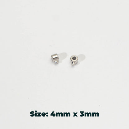 (10pcs) 4mm Cord beads Stopper DIY Stainless Steel PVD Gold Plated Stopper Merica Hypoallergenic