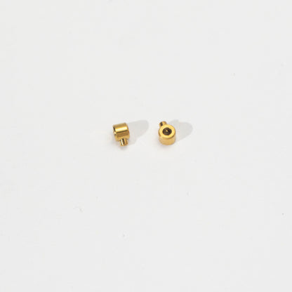 (10pcs) 4mm Cord beads Stopper DIY Stainless Steel PVD Gold Plated Stopper Merica Hypoallergenic