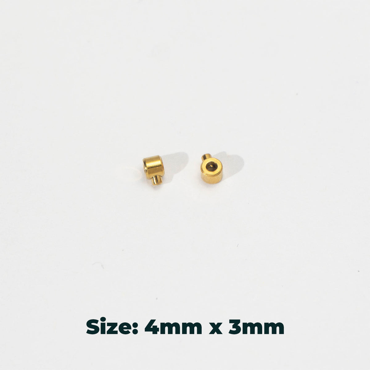 (10pcs) 4mm Cord beads Stopper DIY Stainless Steel PVD Gold Plated Stopper Merica Hypoallergenic