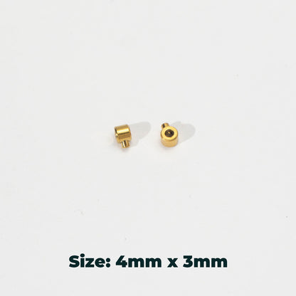 (10pcs) 4mm Cord beads Stopper DIY Stainless Steel PVD Gold Plated Stopper Merica Hypoallergenic