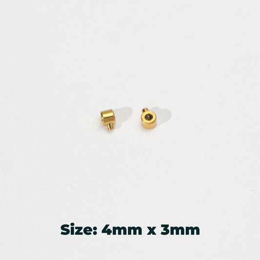 (10pcs) 4mm Cord beads Stopper DIY Stainless Steel PVD Gold Plated Stopper Merica Hypoallergenic