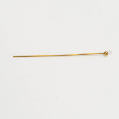 (50pcs) Minimalist Head Pins Ball DIY Stainless Steel PVD Gold Plated Paku Pentul Hypoallergenic