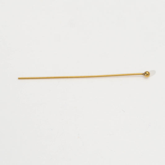 (50pcs) Minimalist Head Pins Ball DIY Stainless Steel PVD Gold Plated Paku Pentul Hypoallergenic
