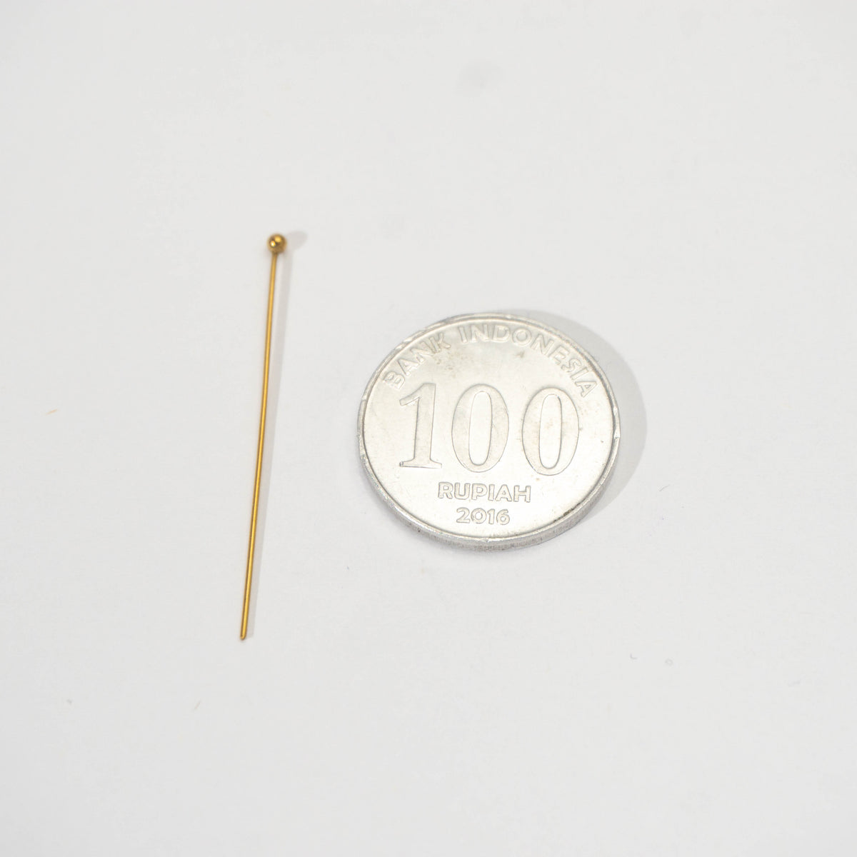 (50pcs) Minimalist Head Pins Ball DIY Stainless Steel PVD Gold Plated Paku Pentul Hypoallergenic