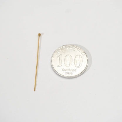 (50pcs) Minimalist Head Pins Ball DIY Stainless Steel PVD Gold Plated Paku Pentul Hypoallergenic