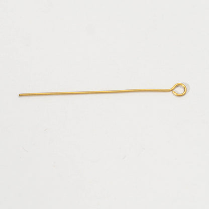 (50pcs) Minimalist Eye Pins DIY Stainless Steel PVD Gold Plated Paku 9 Hypoallergenic