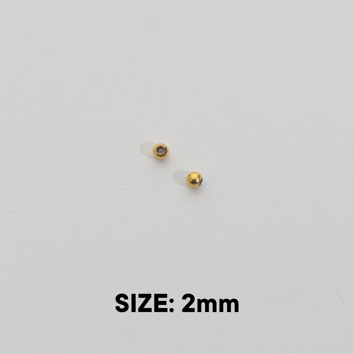 50pcs Round Spacer Beads DIY Stainless Steel PVD Gold Plated Manik Hypoallergenic