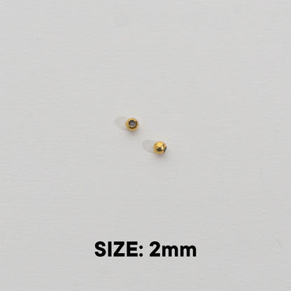 50pcs Round Spacer Beads DIY Stainless Steel PVD Gold Plated Manik Hypoallergenic