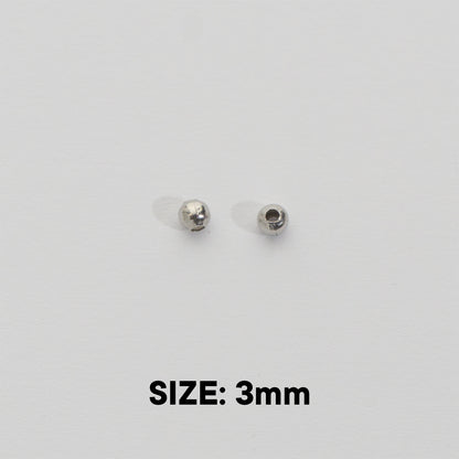 50pcs Round Spacer Beads DIY Stainless Steel PVD Gold Plated Manik Hypoallergenic