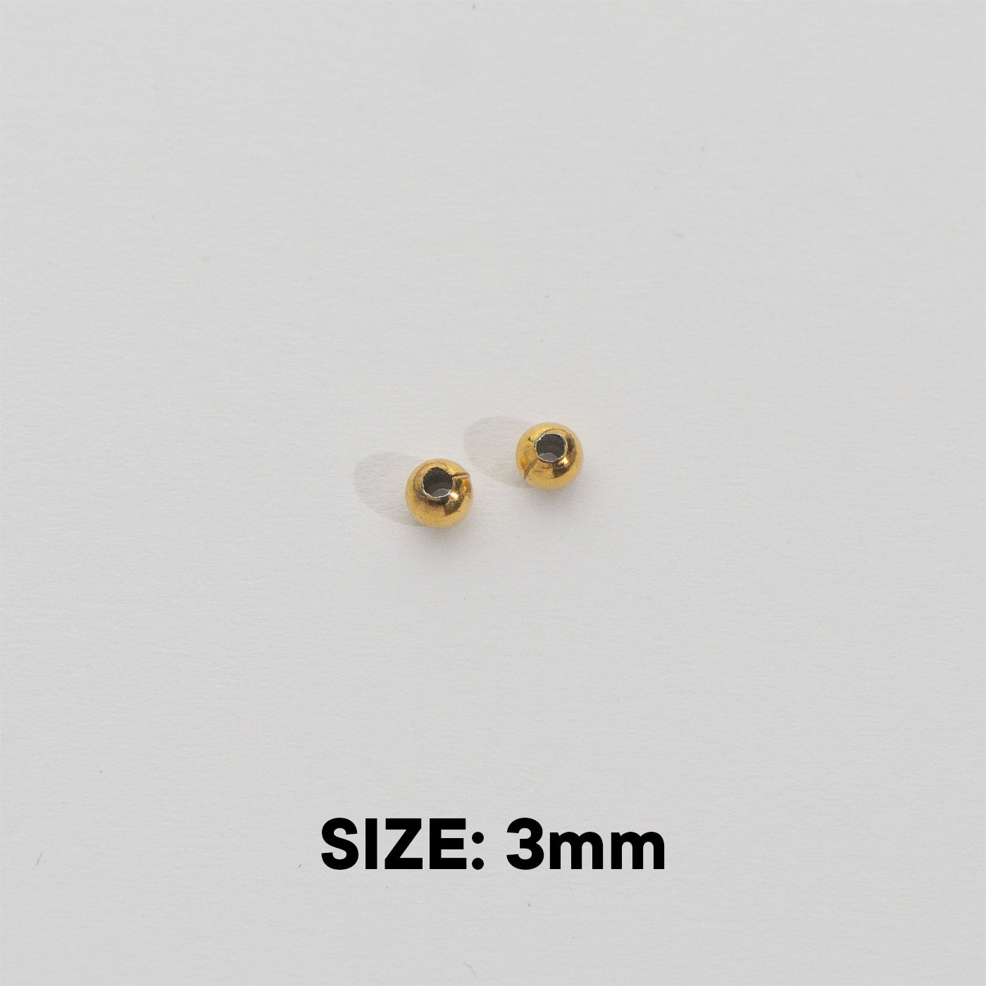 50pcs Round Spacer Beads DIY Stainless Steel PVD Gold Plated Manik Hypoallergenic