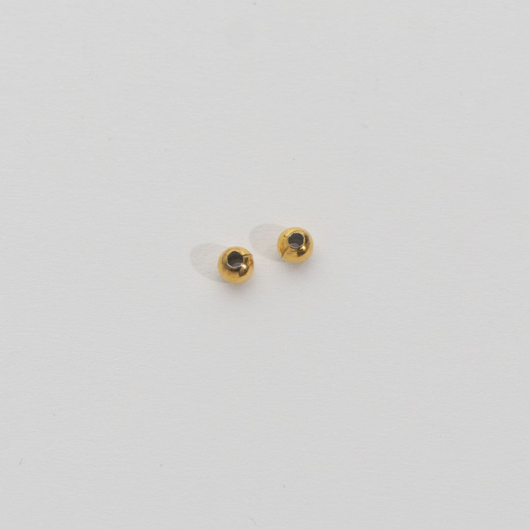 50pcs Round Spacer Beads DIY Stainless Steel PVD Gold Plated Manik Hypoallergenic