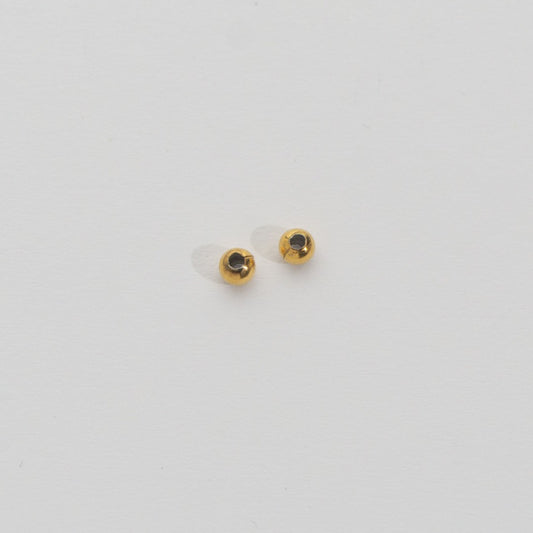 50pcs Round Spacer Beads DIY Stainless Steel PVD Gold Plated Manik Hypoallergenic
