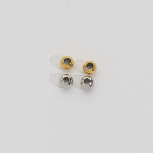 50pcs Round Spacer Beads DIY Stainless Steel PVD Gold Plated Manik Hypoallergenic