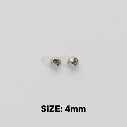 50pcs Round Spacer Beads DIY Stainless Steel PVD Gold Plated Manik Hypoallergenic
