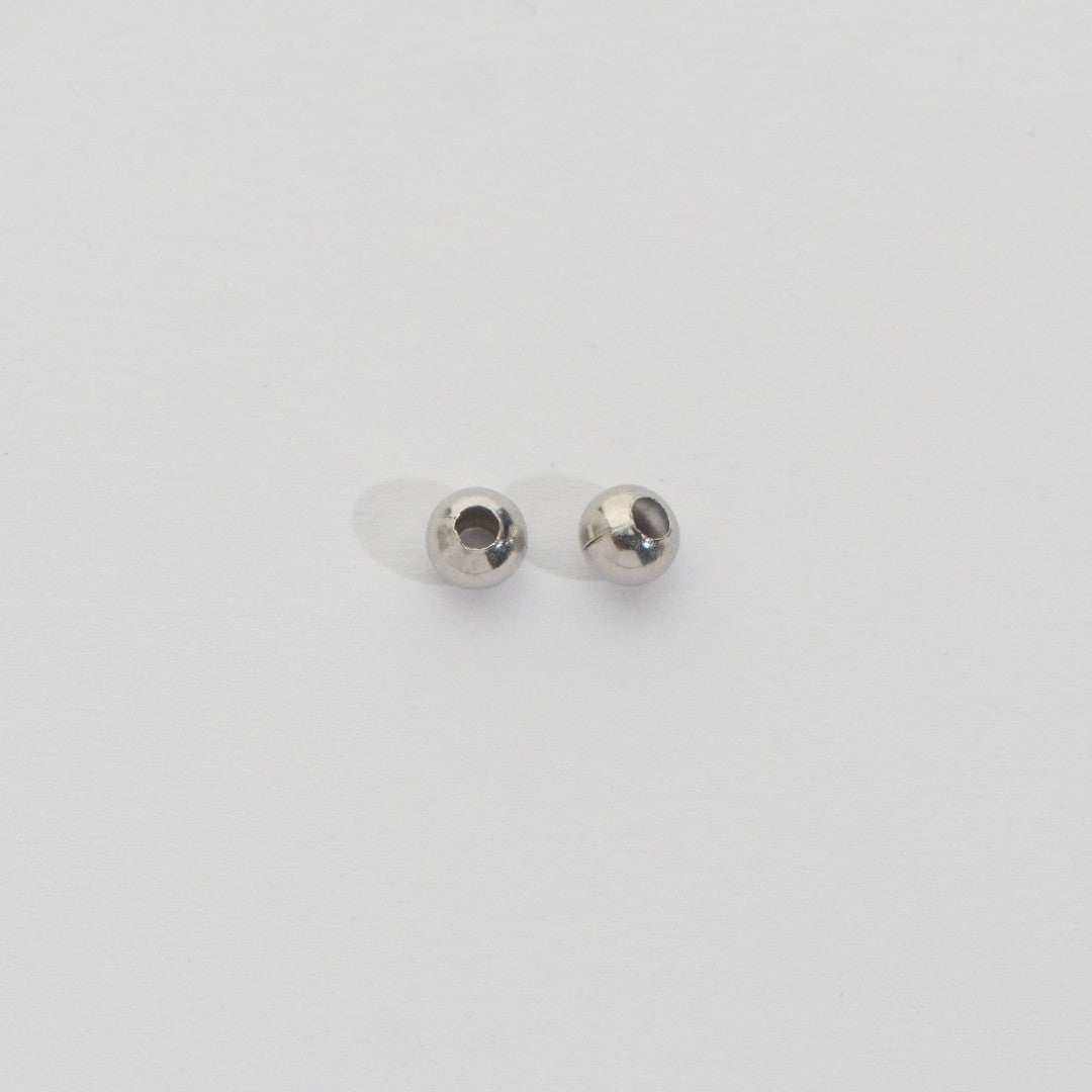 50pcs Round Spacer Beads DIY Stainless Steel PVD Gold Plated Manik Hypoallergenic