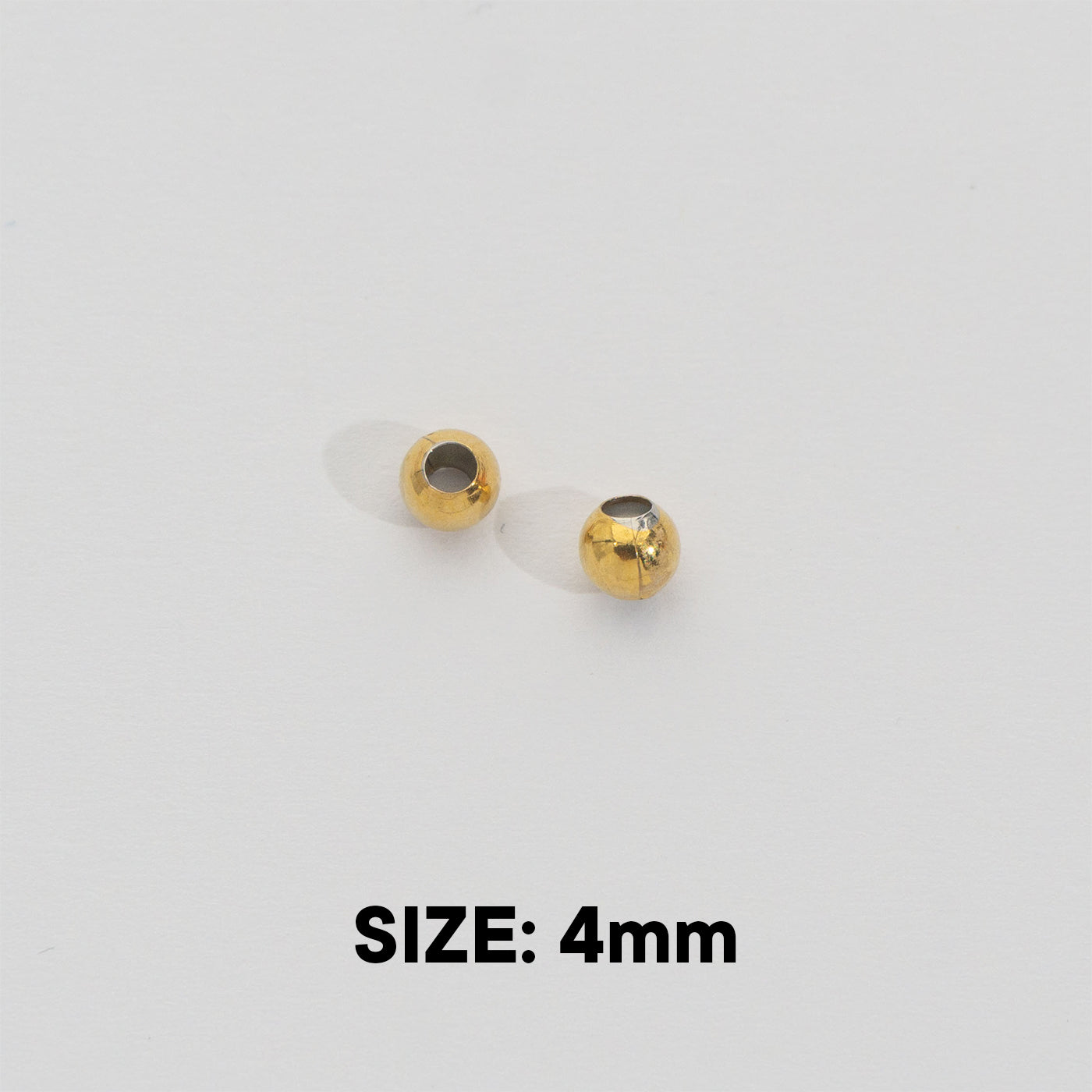 50pcs Round Spacer Beads DIY Stainless Steel PVD Gold Plated Manik Hypoallergenic