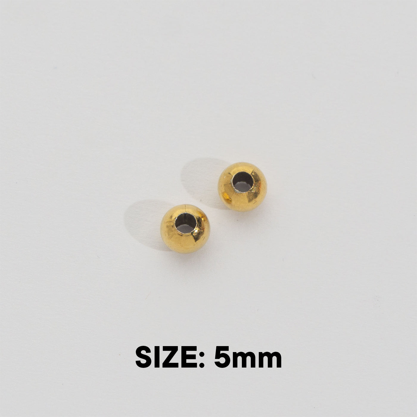 50pcs Round Spacer Beads DIY Stainless Steel PVD Gold Plated Manik Hypoallergenic