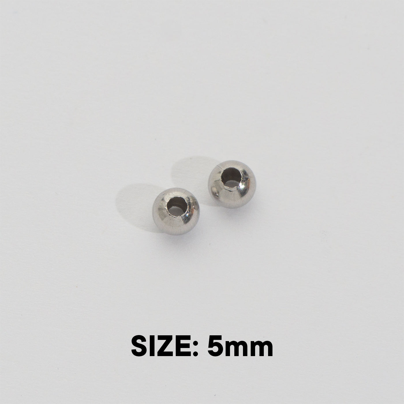 50pcs Round Spacer Beads DIY Stainless Steel PVD Gold Plated Manik Hypoallergenic